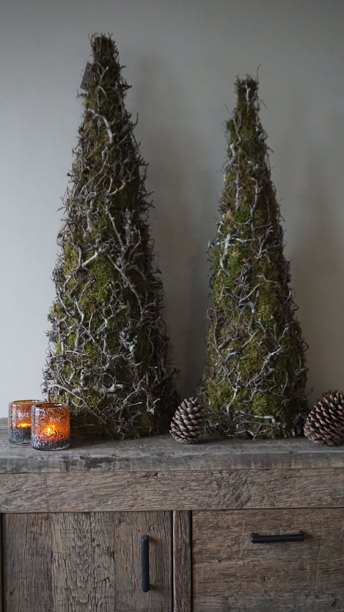 Rene Houtman Kerstboom Mos Met Bonsai | Naturel | H90 cm