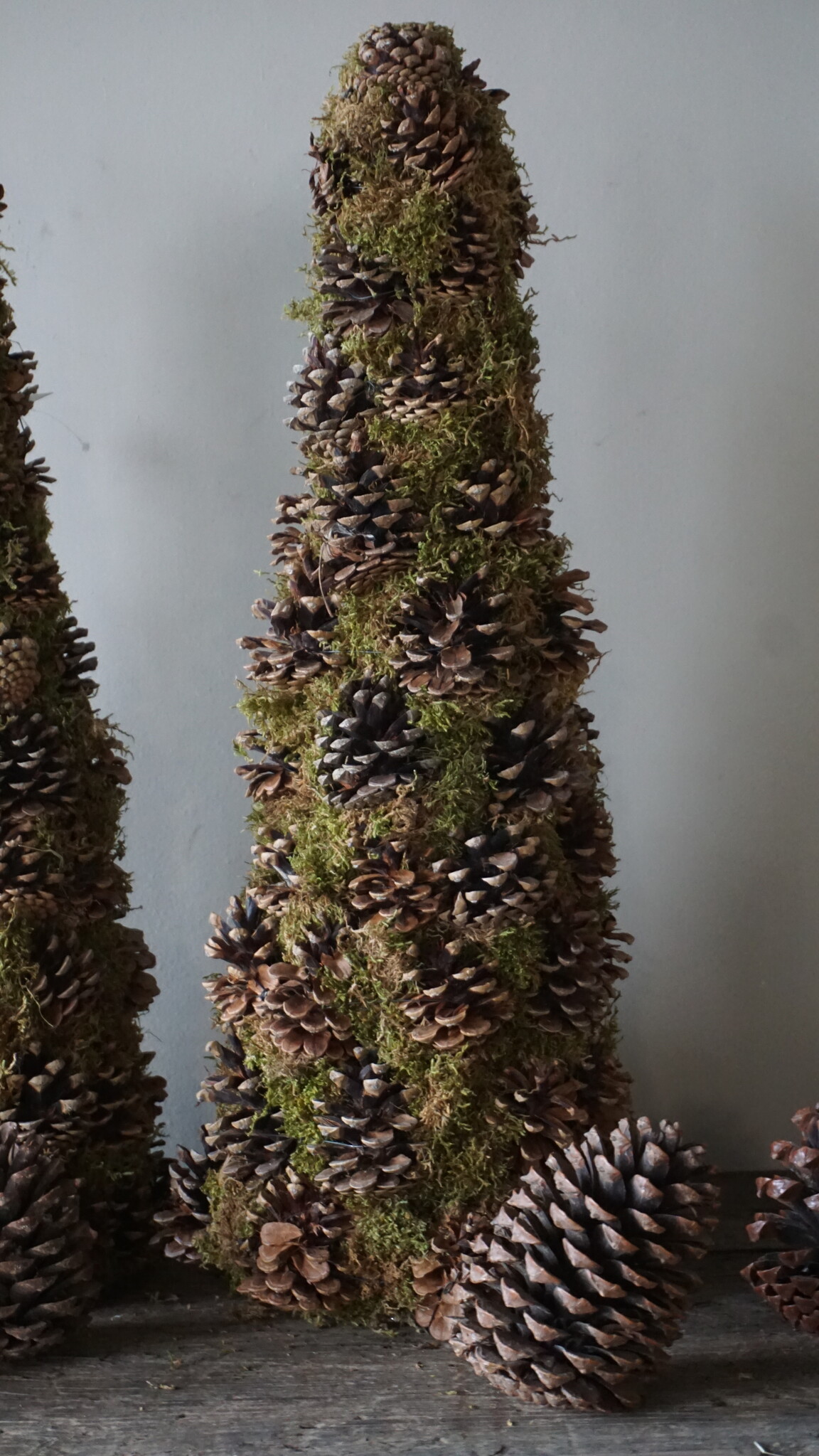 Rene Houtman Kerstboom Mos Met Dennenappels | H65 cm