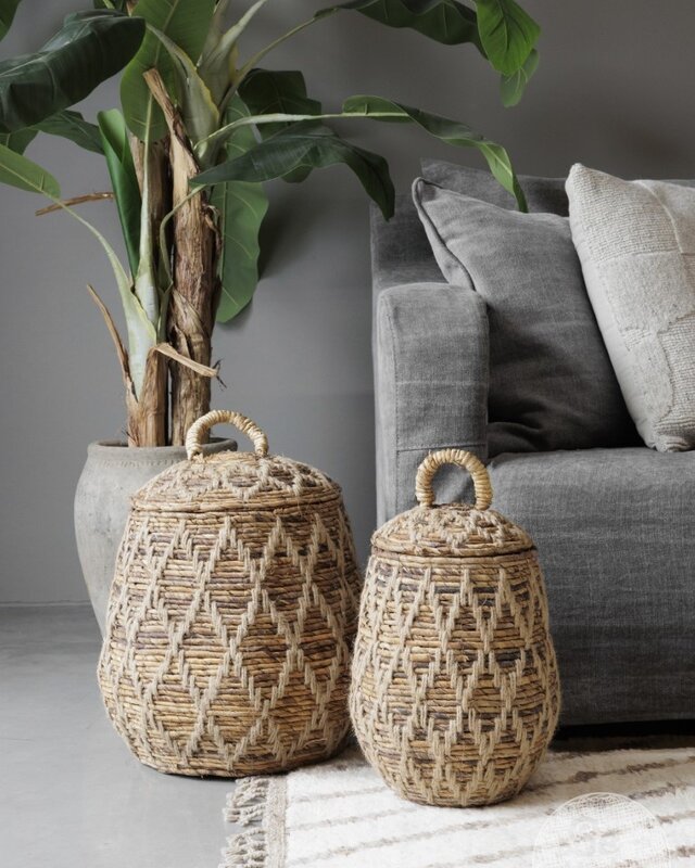Be-Uniq Manden Met Deksel | Set Van 2 | Bananenblad