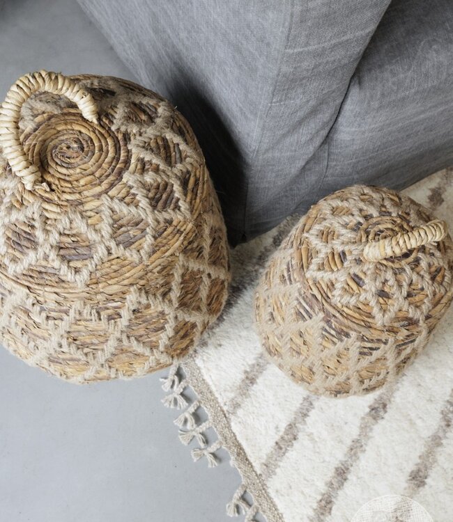 Be-Uniq Manden Met Deksel | Set Van 2 | Bananenblad