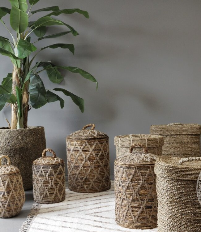 Be-Uniq Manden Met Deksel | Set Van 2 | Bananenblad