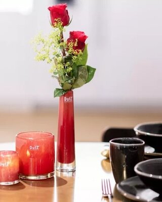 DutZ Kaarsenglas | Rood | H7 x D7 cm