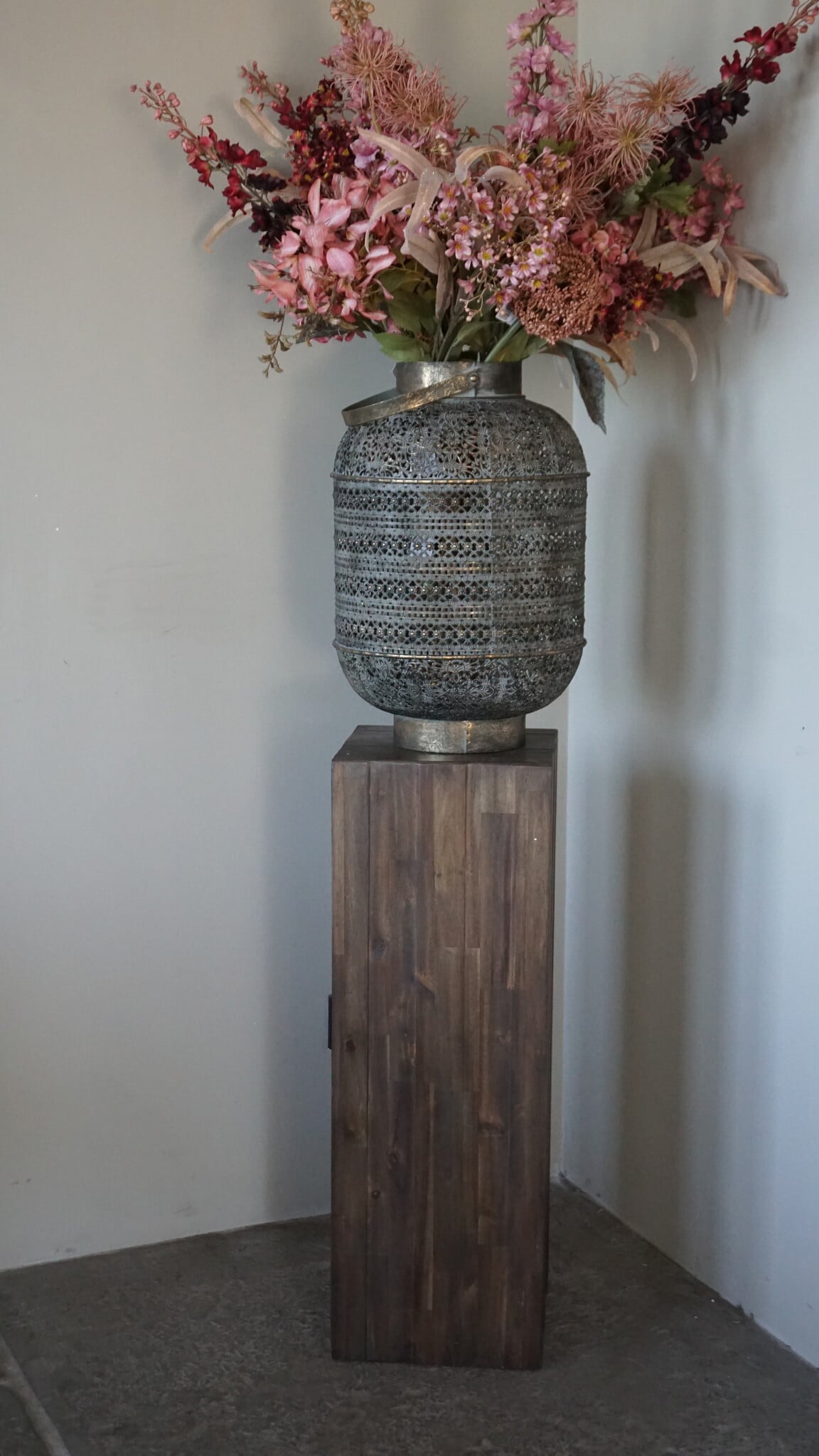Rene Houtman Bloemenzuil/Pilaar Hout H75xB26xD26 cm