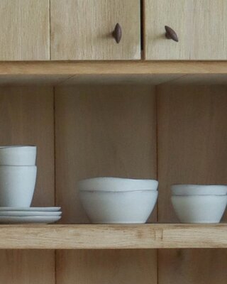 LEEFF Kom Luna S | Set Van 6 | Naturel | Keramiek | H5 x D10 cm