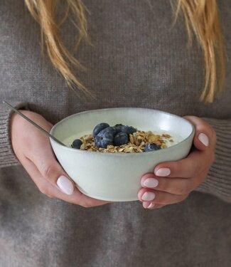 LEEFF Kom Luna L | Set Van 6 | Naturel | Keramiek | H6xL14xB7,4 cm