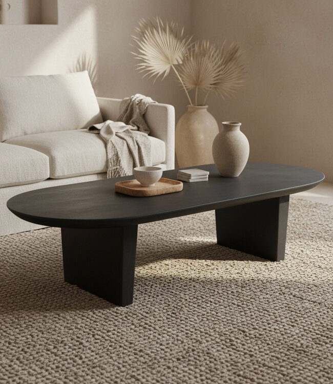 Raw Materials Amsterdam Bullnose Salontafel | Zwart | H35 x B140 x D60 cm