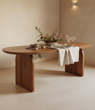 Raw Materials Amsterdam Bullnose | Eettafel Gesloten | Bruin | 200 cm