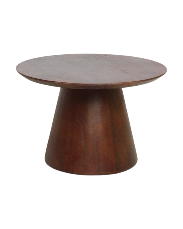 Raw Materials Amsterdam Bullnose Bijzettafel | Cone | Mangohout | H48 x D55 cm