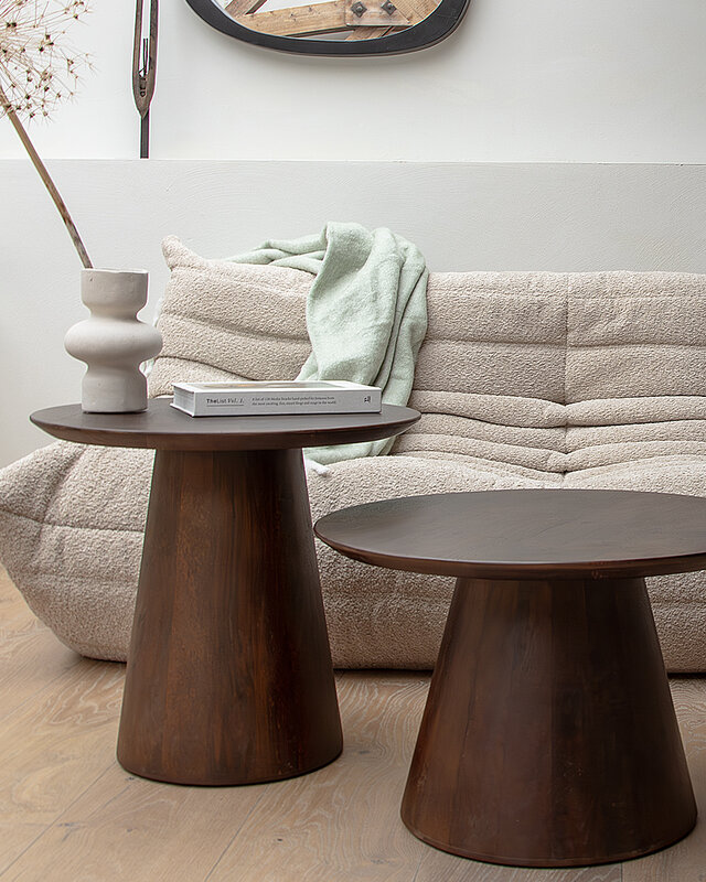 Raw Materials Amsterdam Bullnose Bijzettafel | Mangohout | Bruin | Ø 50 cm