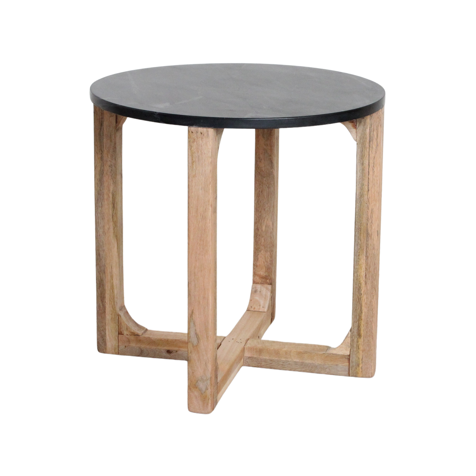 Raw Materials Amsterdam Bijzettafel | Marmer | Rond | Zwart | H50 x D40 cm