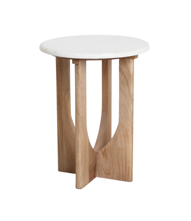 Raw Materials Amsterdam Bijzettafel Kuching | Marmer | Wit | H50 x D40 cm