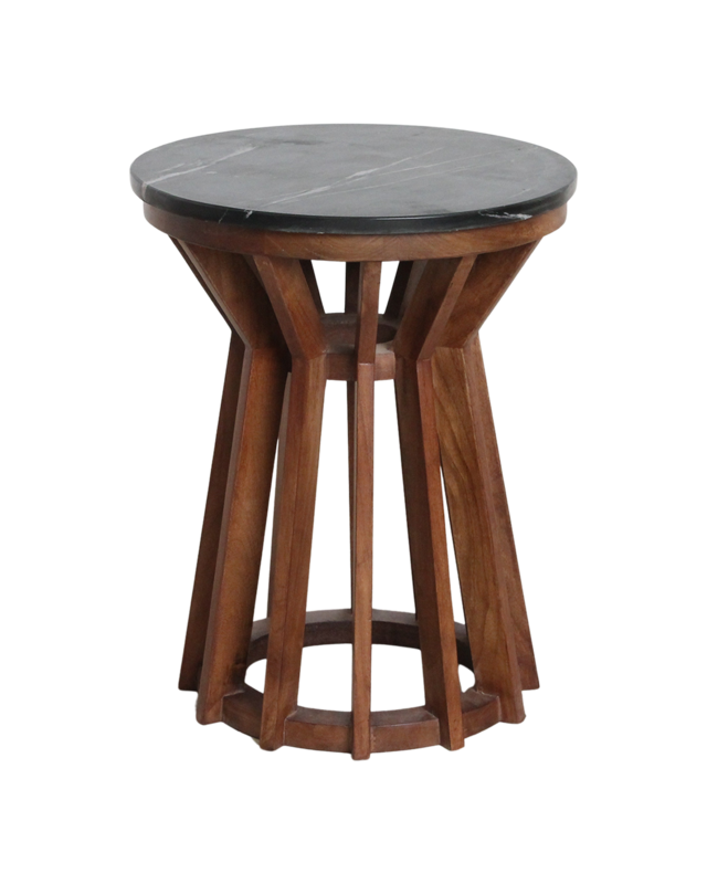 Raw Materials Amsterdam Bijzettafel | Sabah | Marmeren | Zwart | H50 x D40 cm