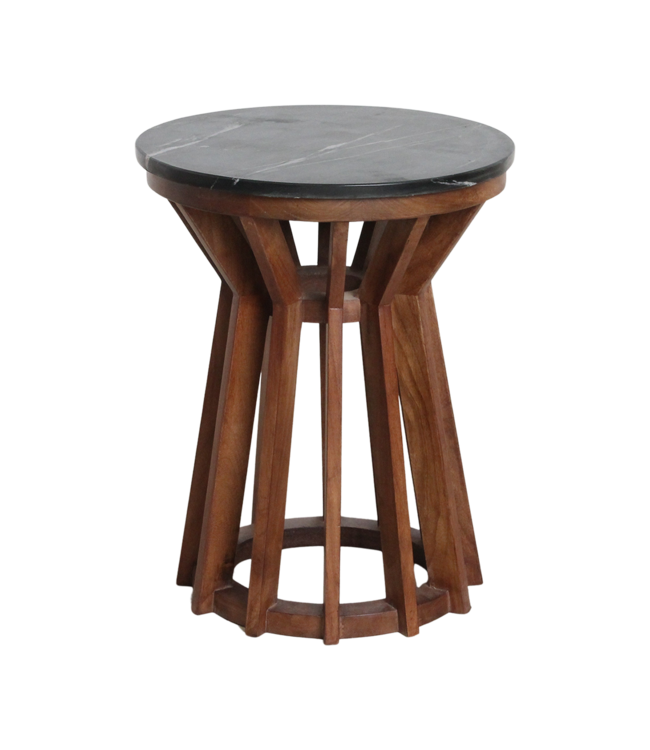 Raw Materials Amsterdam Bijzettafel | Sabah | Marmeren | Zwart | H50 x D40 cm