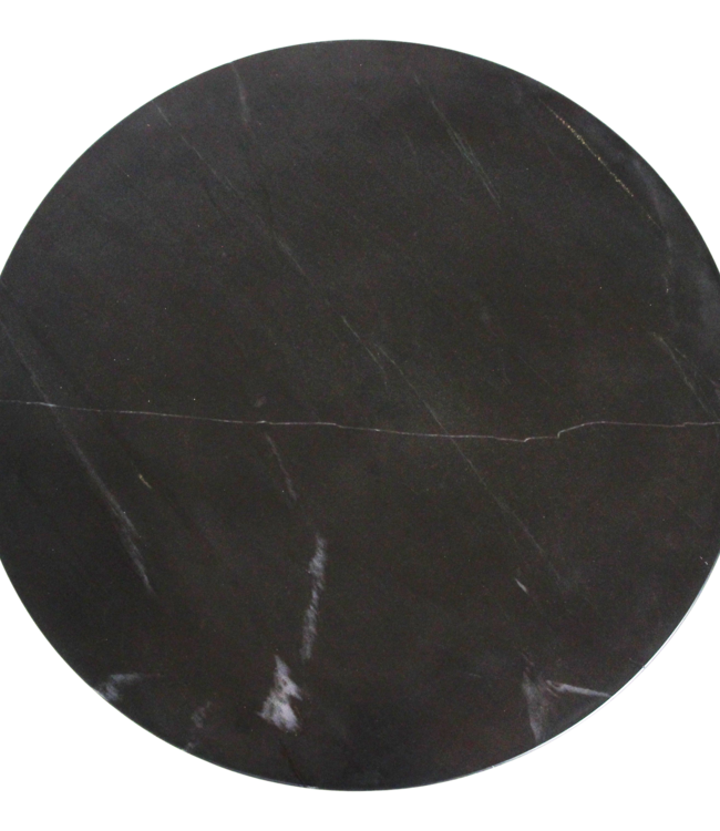 Raw Materials Amsterdam Bijzettafel | Marmer | Rond | Zwart | H50 x D40 cm