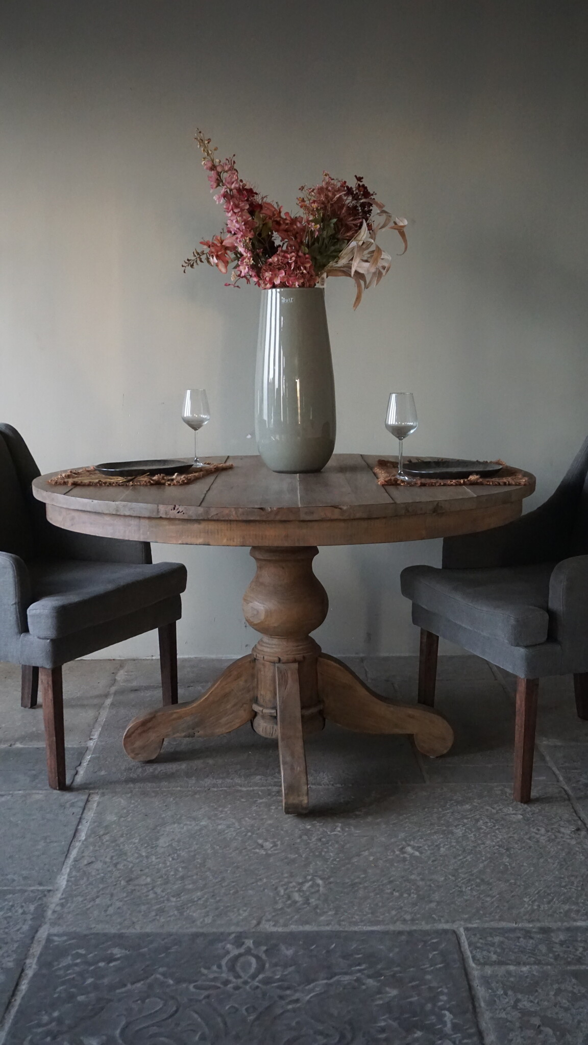 Rene Houtman Eetkamertafel | Rond | Bruin | H79 x D130 cm