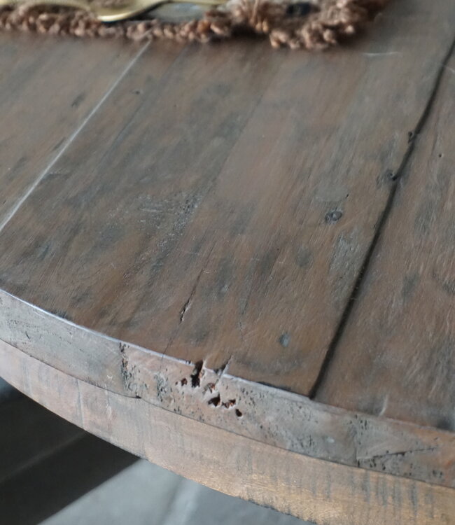 Rene Houtman Eetkamertafel | Rond | Bruin | H79 x D130 cm