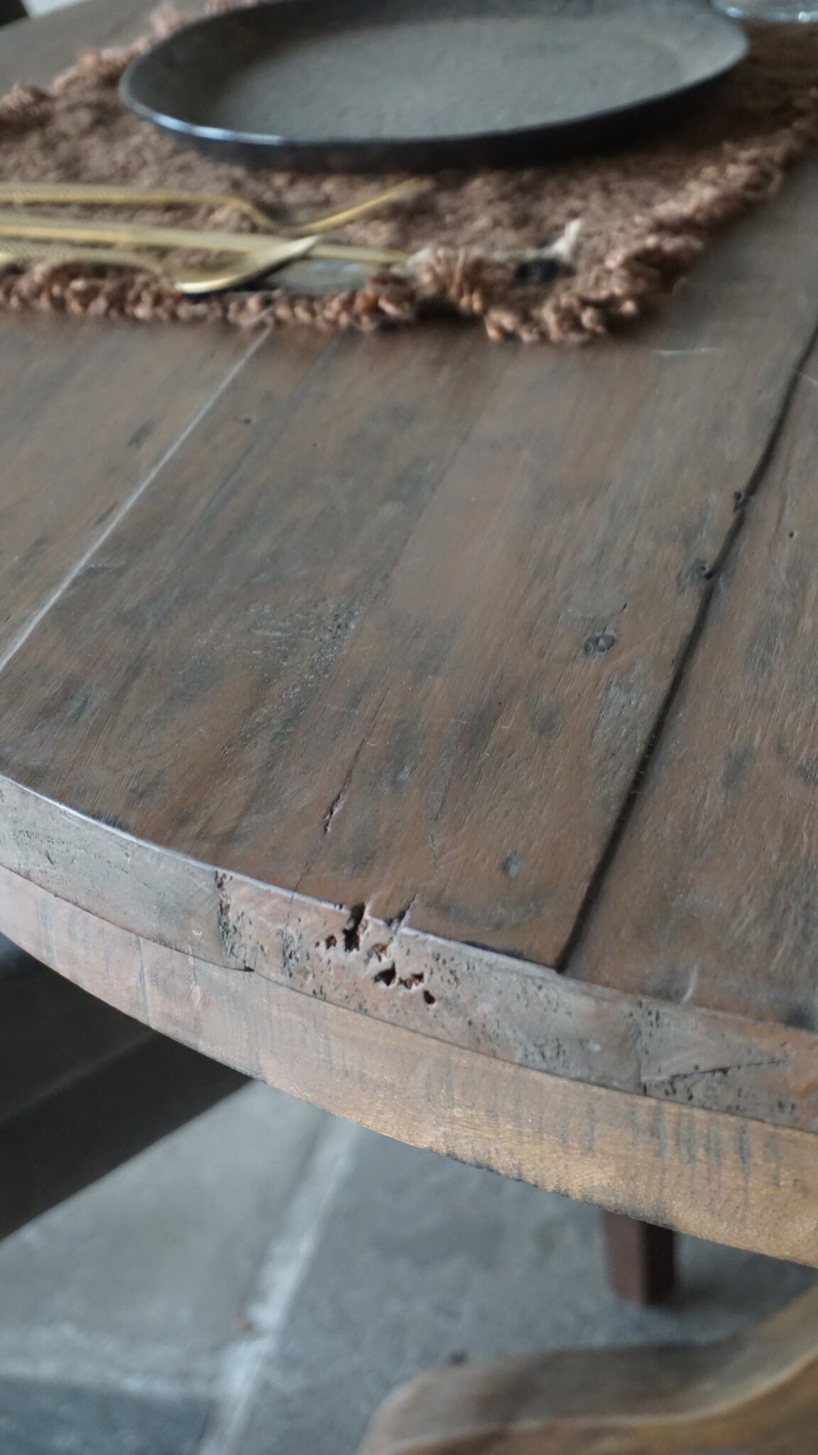 Rene Houtman Eetkamertafel | Rond | Bruin | H79 x D130 cm