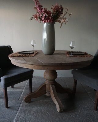 Rene Houtman Ronde Eetkamertafel | Bruin | H79 x D130 cm