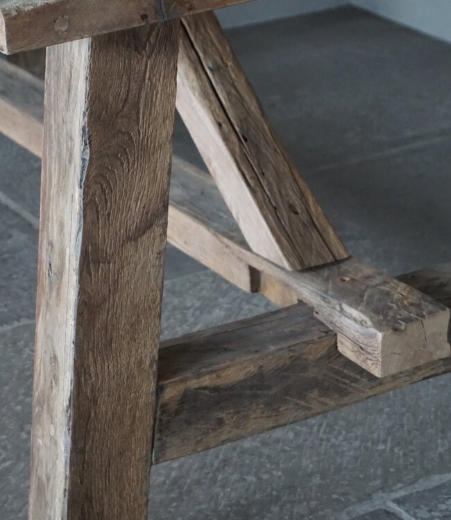 Rene Houtman Oud Eikenhouten Kloostertafel | H79xB220xD100