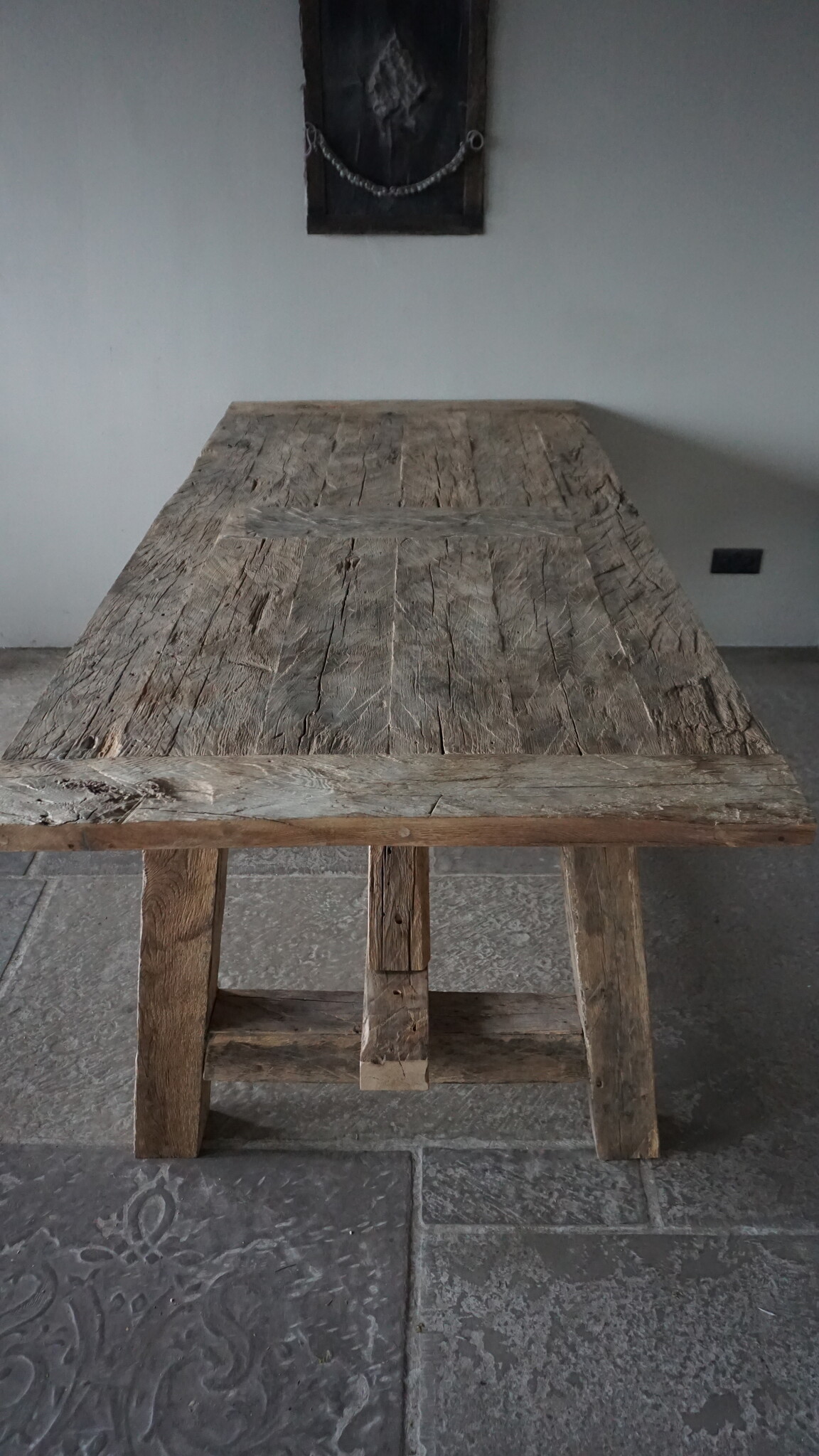 Rene Houtman Oud Eikenhouten Kloostertafel | H79xB220xD100