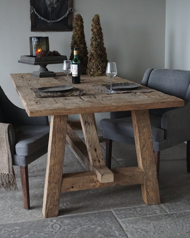 Rene Houtman Kloostertafel Oud Eikenhout | H79xB220xD100