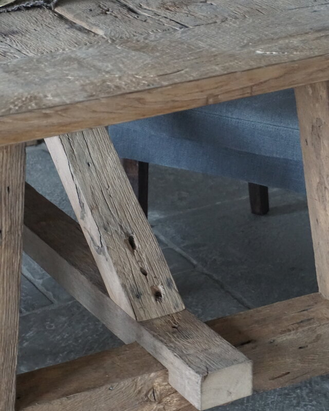Rene Houtman Kloostertafel Oud Eikenhout | H79xB220xD100