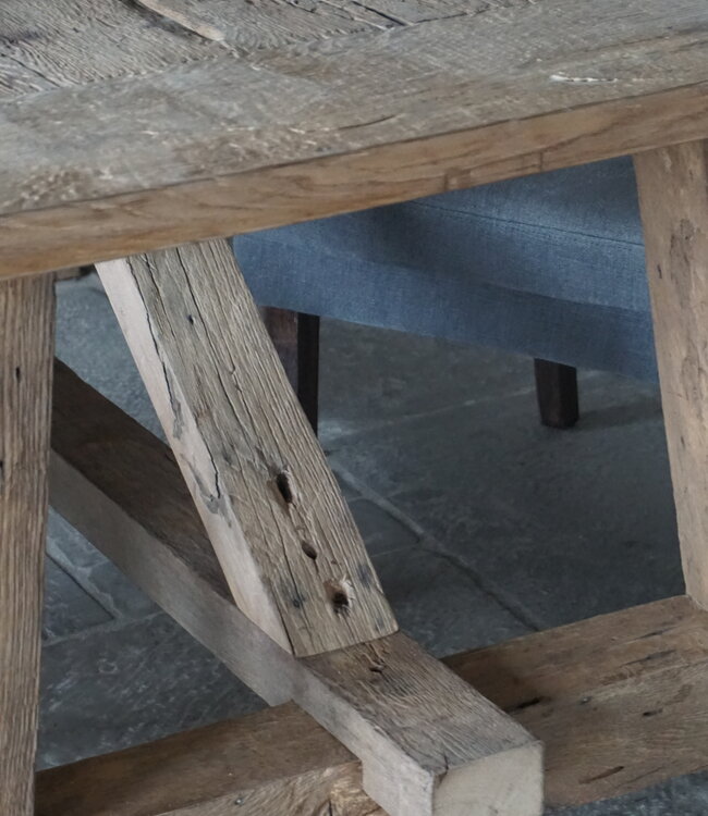 Rene Houtman Kloostertafel Oud Eikenhout | H79xB220xD100
