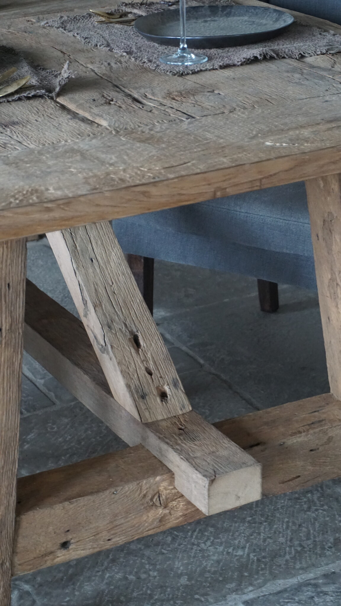 Rene Houtman Kloostertafel Oud Eikenhout | H79xB220xD100