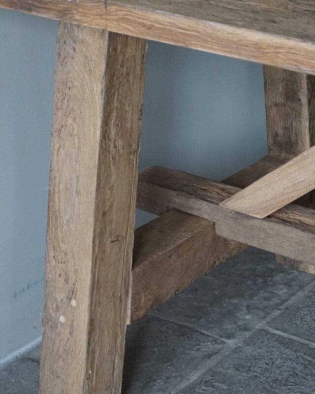 Rene Houtman Kloostertafel Oud Eikenhout | H79xB220xD100