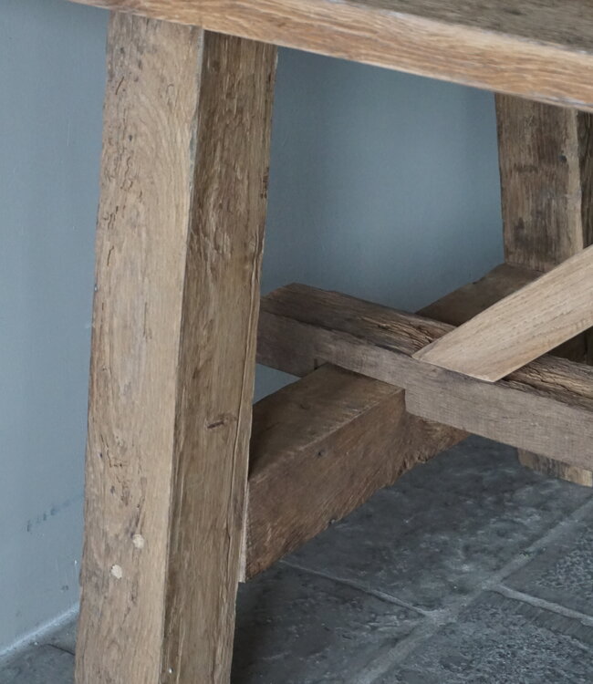 Rene Houtman Kloostertafel Oud Eikenhout | H79xB220xD100