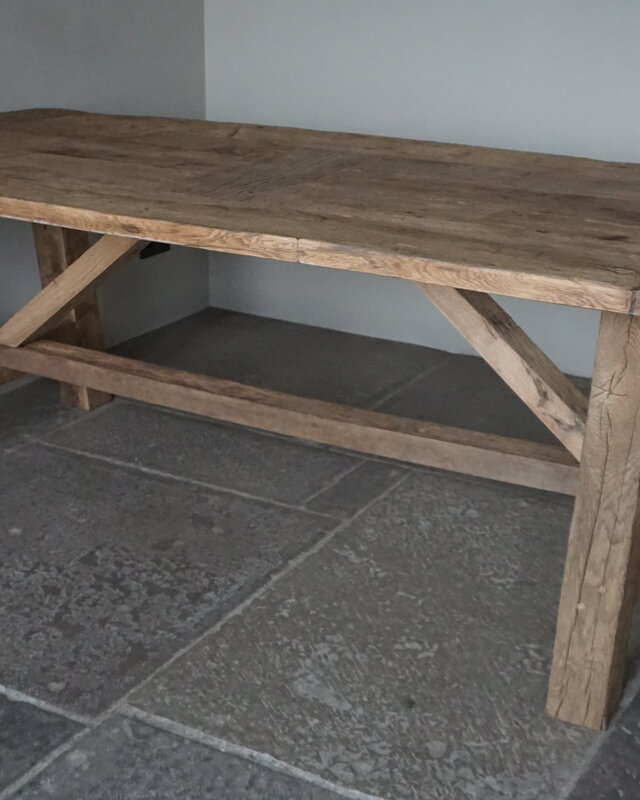 Rene Houtman Kloostertafel Oud Eikenhout | H79xB220xD100