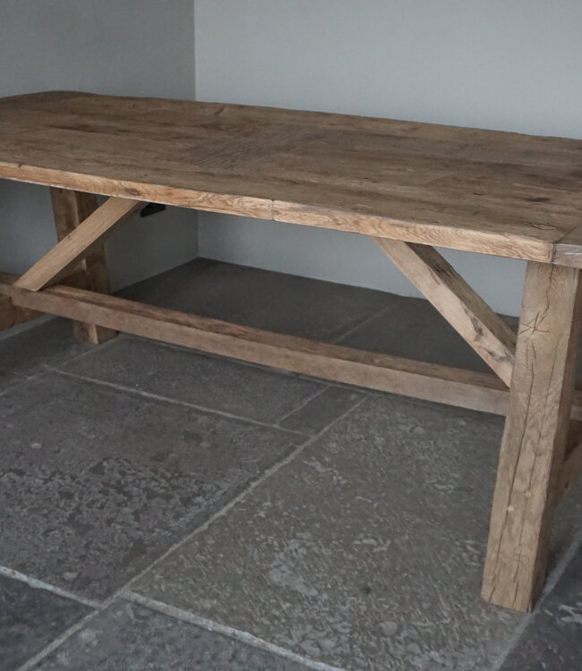 Rene Houtman Kloostertafel Oud Eikenhout | H79xB220xD100