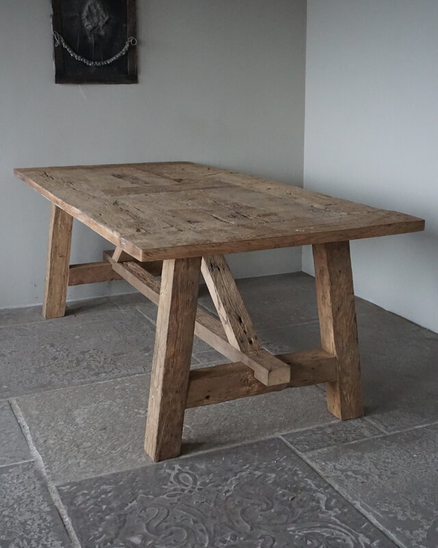 Rene Houtman Kloostertafel Oud Eikenhout | H79xB220xD100