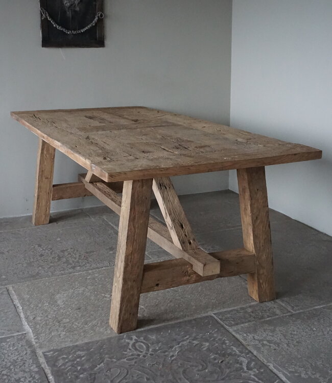 Rene Houtman Kloostertafel Oud Eikenhout | H79xB220xD100