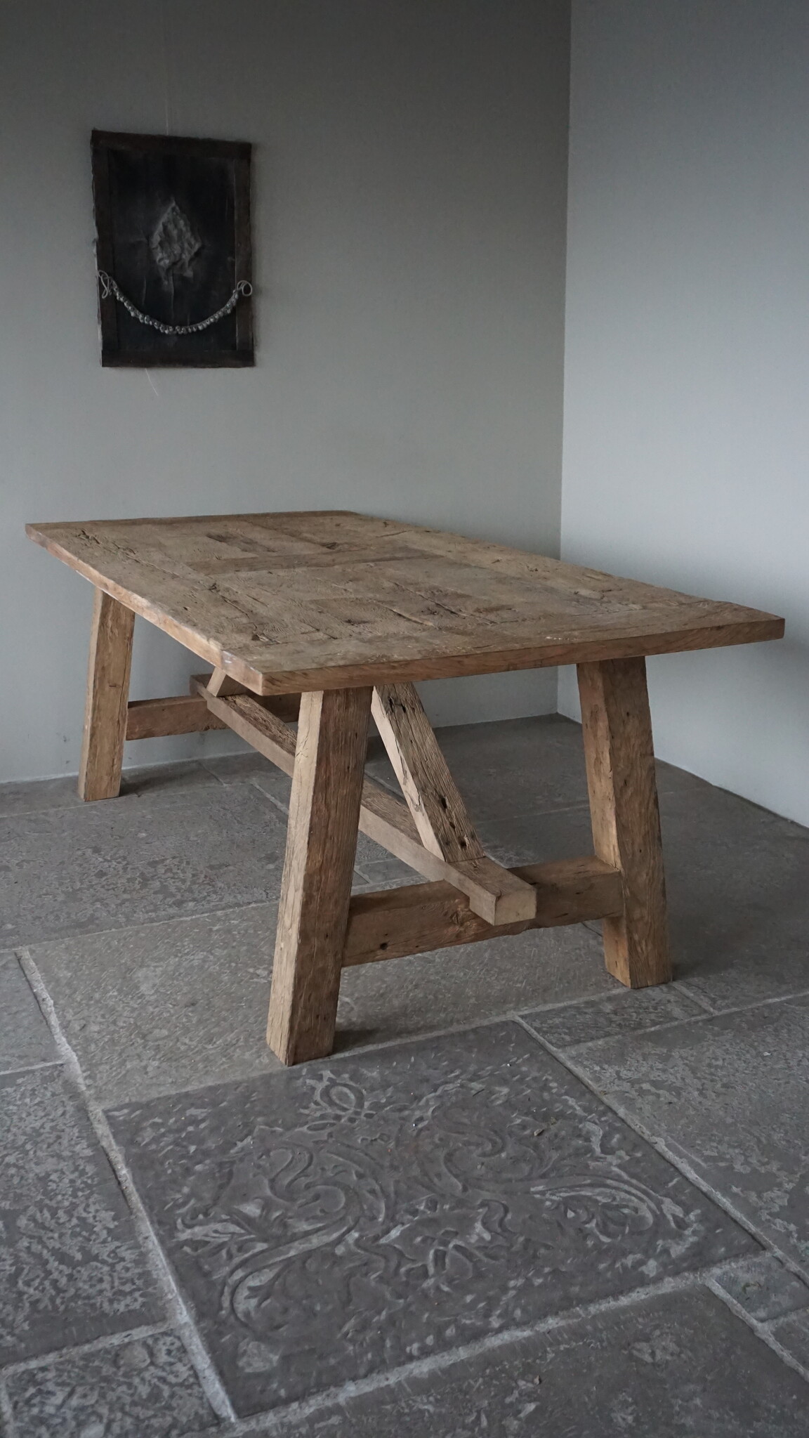 Rene Houtman Kloostertafel Oud Eikenhout | H79xB220xD100
