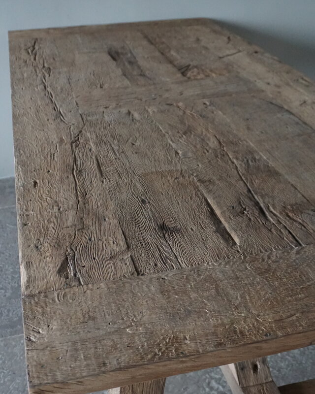 Rene Houtman Kloostertafel Oud Eikenhout | H79xB220xD100