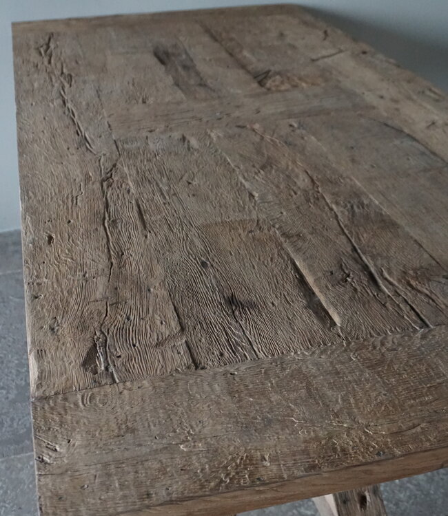 Rene Houtman Kloostertafel Oud Eikenhout | H79xB220xD100