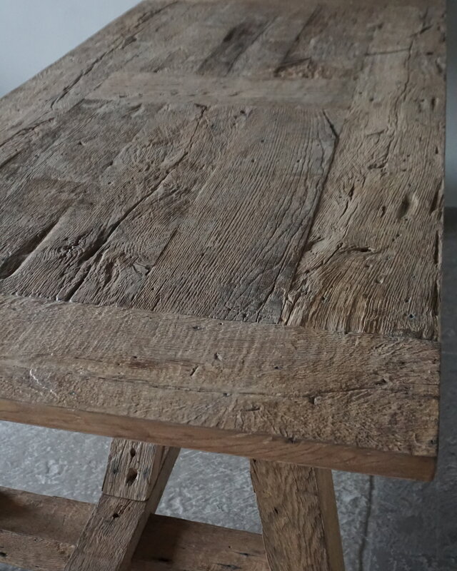 Rene Houtman Kloostertafel Oud Eikenhout | H79xB220xD100