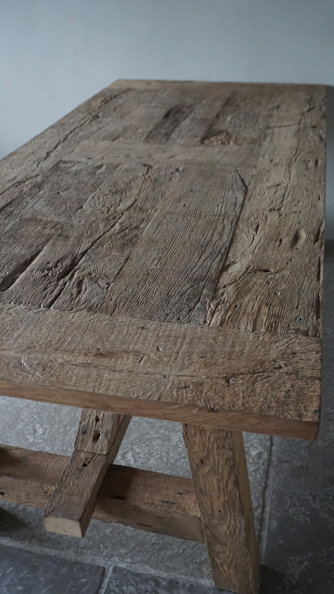 Rene Houtman Kloostertafel Oud Eikenhout | H79xB220xD100