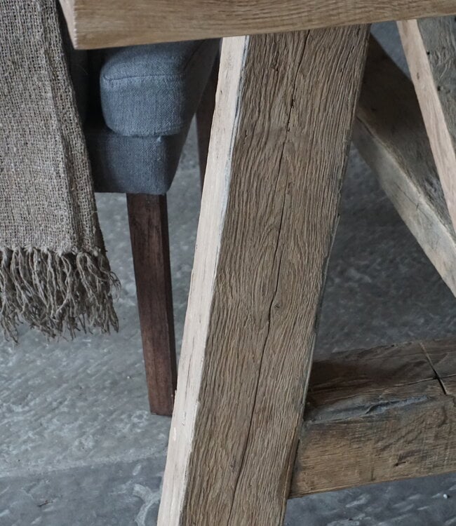Rene Houtman Oud Eikenhouten Kloostertafel | H79xB250xD100