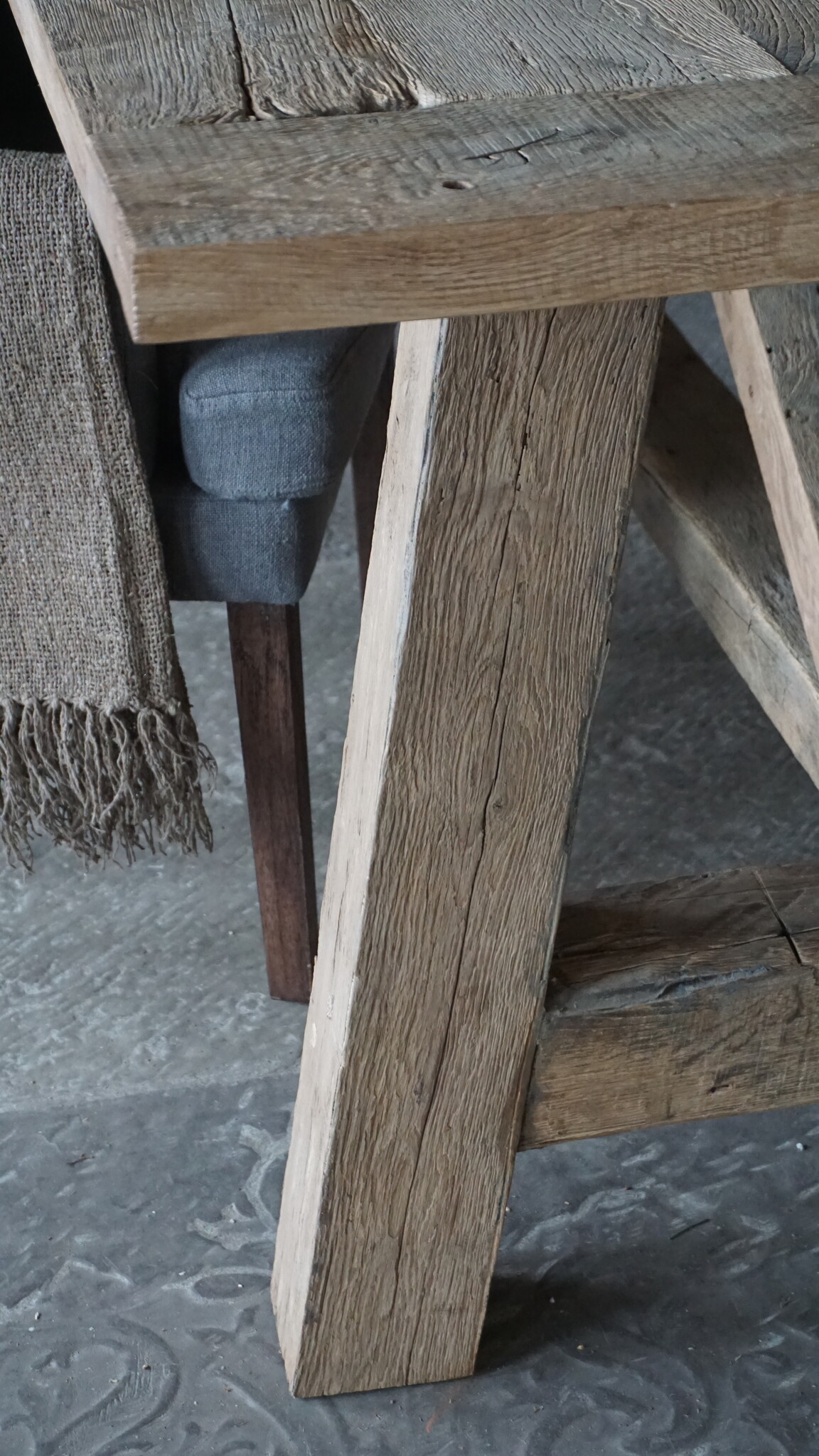 Rene Houtman Oud Eikenhouten Kloostertafel | H79xB250xD100