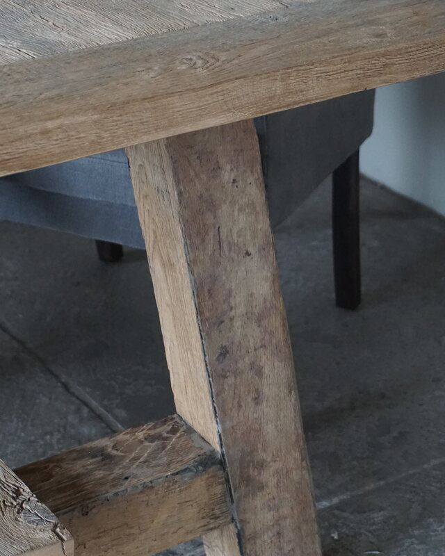 Rene Houtman Oud Eikenhouten Kloostertafel | H79xB250xD100