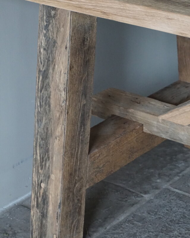 Rene Houtman Oud Eikenhouten Kloostertafel | H79xB250xD100