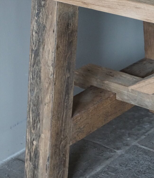 Rene Houtman Oud Eikenhouten Kloostertafel | H79xB250xD100