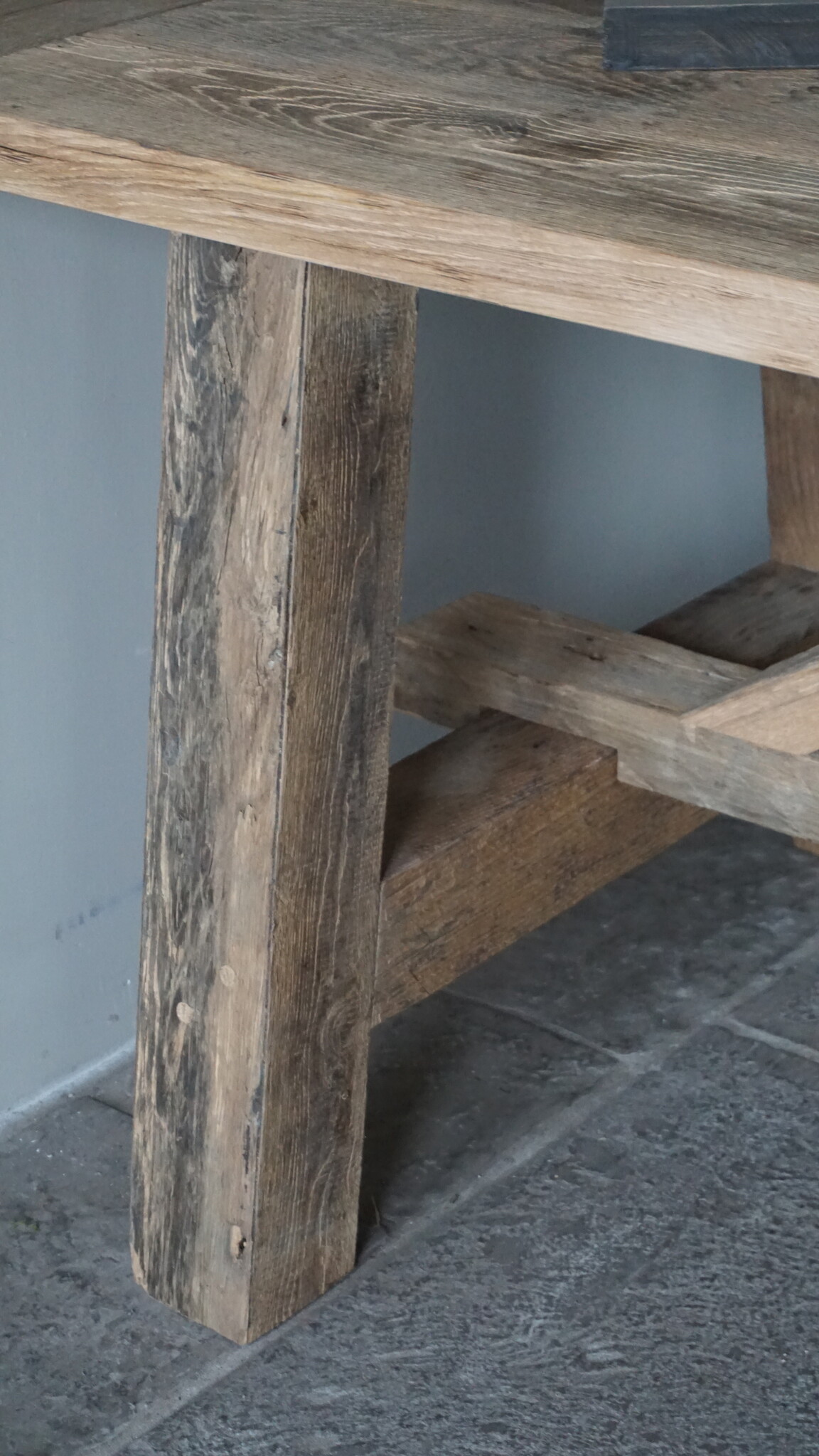Rene Houtman Oud Eikenhouten Kloostertafel | H79xB250xD100