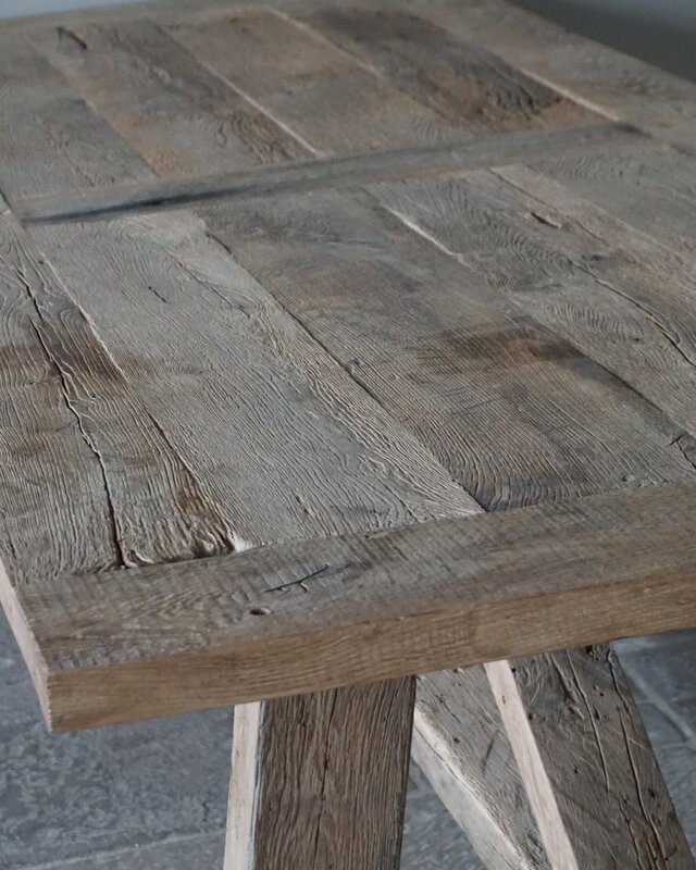Rene Houtman Oud Eikenhouten Kloostertafel | H79xB250xD100