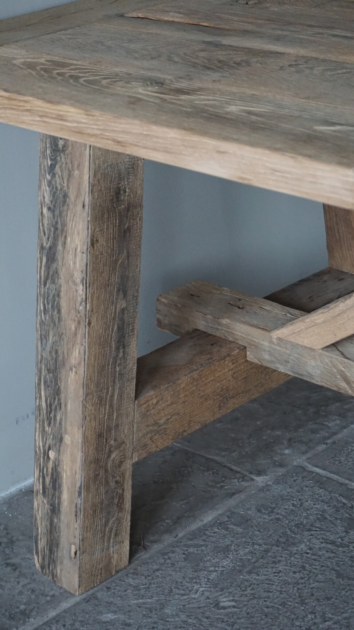 Rene Houtman Oud Eikenhouten Kloostertafel | H79xB250xD100