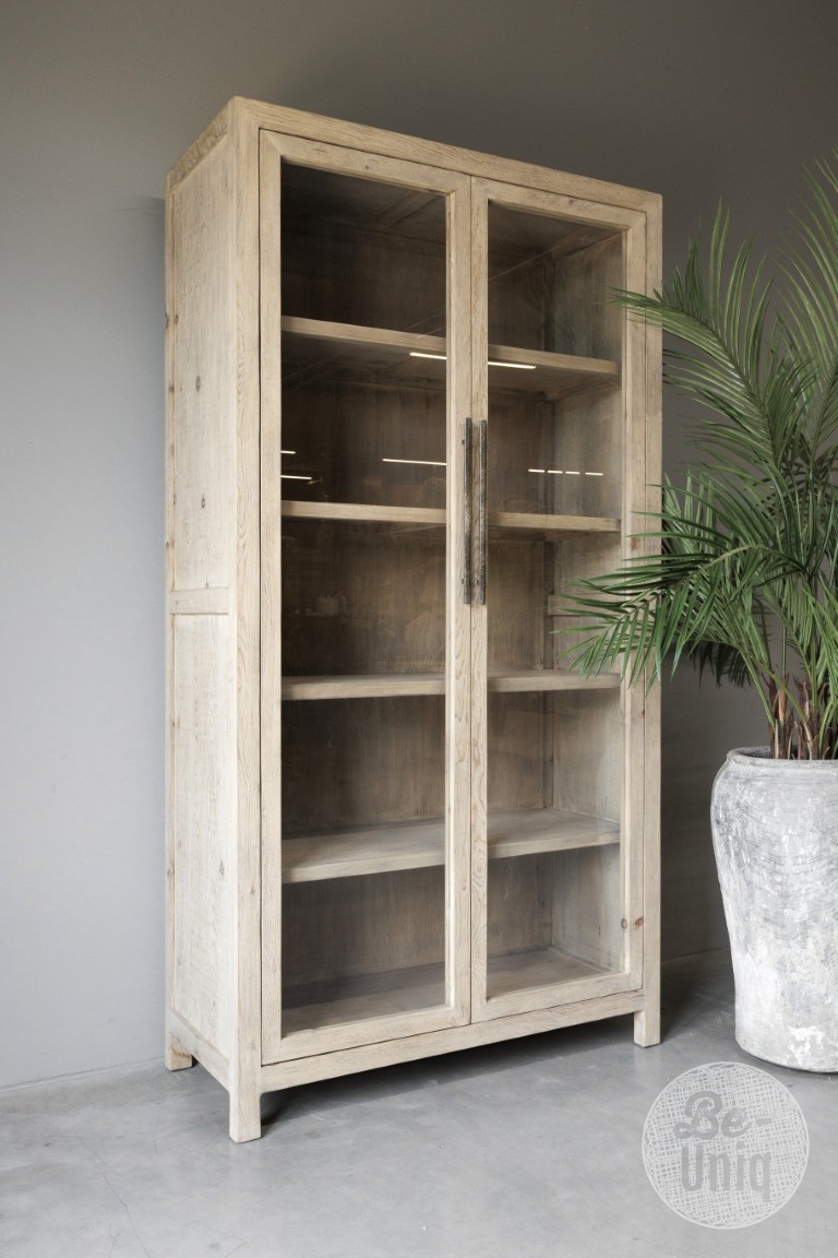 Be-Uniq Vitrinekast | Oud Hout | China | H230 x B122 x D51 cm