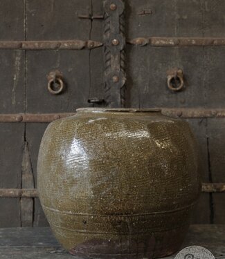 Be-Uniq Oude Zoutpot | Olijf | China | D42 x H37 cm