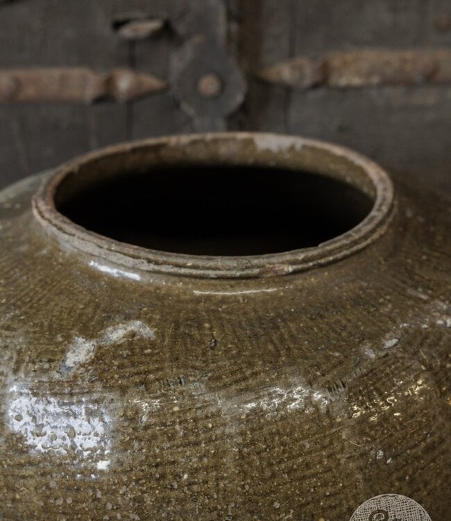 Be-Uniq Oude Zoutpot | Olijf | China | D42 x H37 cm
